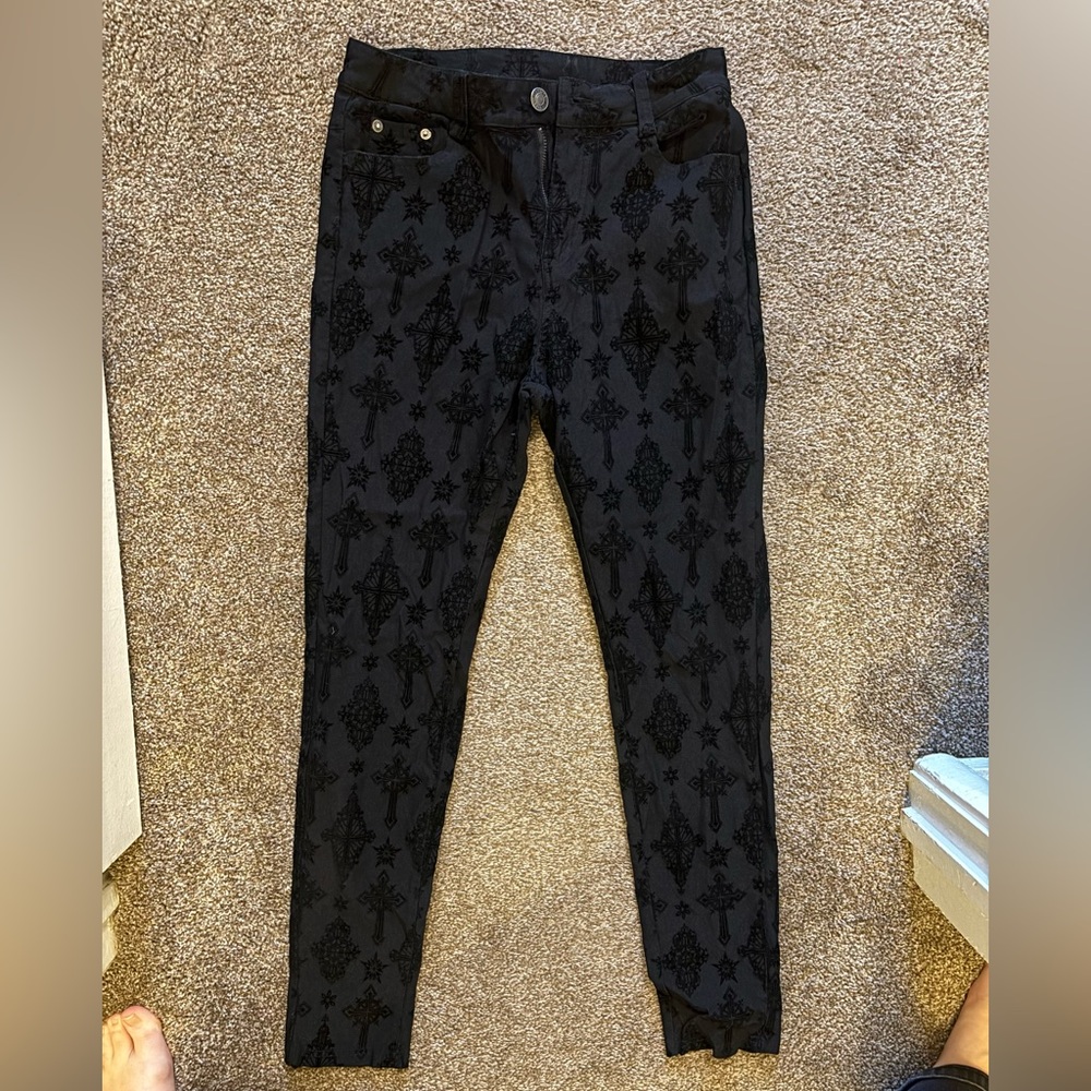 Killstar Nora Flocked Trousers - Picture 3 of 7
